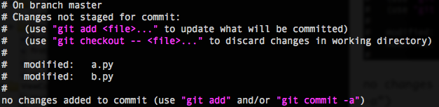 git status result